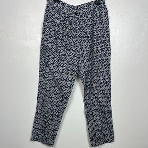 Monoprix Femme Geo Pattern Linen Blend High Rise Pants Size 14